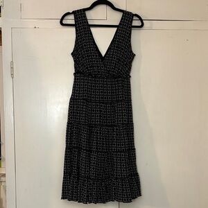 Style & Co. Black and White Geometric Midi Dress